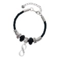 thumbnail image 1 of Delight Jewelry Silvertone Dance Infinity Sign Daughter Celtic Knot Leather Bead Bracelet, 7"+2" Extender, 1 of 4