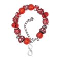 thumbnail image 1 of Delight Jewelry Silvertone Dance Infinity Sign Red Paw Print Bead Bracelet, 7"+2", 1 of 4
