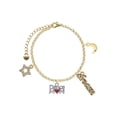 thumbnail image 1 of Delight Jewelry Silvertone Dance Mom with Red Heart Goldtone Dream Big Charm Bracelet, 7.5+2" Extender, 1 of 4