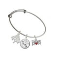 thumbnail image 1 of Delight Jewelry Silvertone Dance Mom with Red Heart Silvertone Let Things Go Tree Charm Bangle Bracelet, 1 of 4