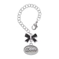 thumbnail image 1 of Delight Jewelry Silvertone Dance - Oval Seal - Silvertone Black Bow Charm Accessory for Tumblers and Thermal Cups, 1 of 4