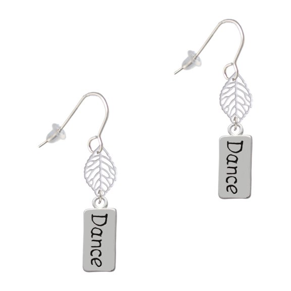Delight Jewelry Silvertone Dance Silvertone Leaf French Earrings