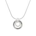 thumbnail image 1 of Delight Jewelry Silvertone Daughter Eternity Ring Laugh Ring Charm Necklace, 18", 1 of 4