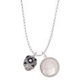 thumbnail image 1 of Delight Jewelry Silvertone Diagonal Banded Barrel with Clear Crystals Spinner To the World You are a Mother Locket Necklace, 1 of 4