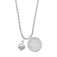 thumbnail image 1 of Delight Jewelry Silvertone Dice She is Clothed in Stength and Dignity Charm Necklace, 20"+3", 1 of 4