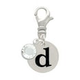 thumbnail image 1 of Delight Jewelry Silvertone Disc 1/2'' Initial - d - - Silvertone Clip on Charm with Clear Crystal Drop, 1 of 4
