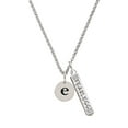thumbnail image 1 of Delight Jewelry Silvertone Disc 1/2'' Initial - e - Silvertone Fearless Bar Charm Necklace, 23", 1 of 4