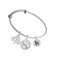 thumbnail image 1 of Delight Jewelry Silvertone Disc 1/2'' Initial - h - Silvertone Let Things Go Tree Charm Bangle Bracelet, 1 of 4