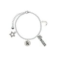 thumbnail image 1 of Delight Jewelry Silvertone Disc 1/2'' Initial - k - Silvertone Dream Big Charm Bracelet, 7.5+2" Extender, 1 of 4