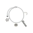 thumbnail image 1 of Delight Jewelry Silvertone Disc 1/2'' Initial - m - Silvertone Dream Big Charm Bracelet, 7.5+2" Extender, 1 of 4