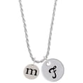 thumbnail image 1 of Delight Jewelry Silvertone Disc 1/2'' Initial - m - Silvertone Script Initial Disc - F - Charm Necklace, 20"+3", 1 of 4