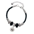 thumbnail image 1 of Delight Jewelry Silvertone Disc 1/2'' Initial - n - Lil Sister Celtic Knot Leather Bead Bracelet, 7"+2" Extender, 1 of 4