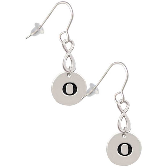 Delight Jewelry Silvertone Disc 1/2'' Initial - o - Silver tone Infinity French Earrings