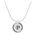 thumbnail image 1 of Delight Jewelry Silvertone Disc 1/2'' Initial - p - Gymnastics Ring Charm Necklace, 18", 1 of 4
