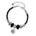 thumbnail image 1 of Delight Jewelry Silvertone Disc 1/2'' Initial - q - Aunt Celtic Knot Leather Bead Bracelet, 7"+2" Extender, 1 of 4