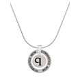 thumbnail image 1 of Delight Jewelry Silvertone Disc 1/2'' Initial - q - Gymnastics Mom Ring Charm Necklace, 18", 1 of 4