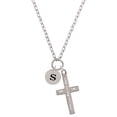 thumbnail image 1 of Delight Jewelry Silvertone Disc 1/2'' Initial - s - I Set You Apart Engraved Cross Zoey Necklace, 28", 1 of 4