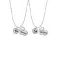 thumbnail image 1 of Delight Jewelry Silvertone Disc 1/2'' Initial - s - Mother & Daughter Heart Necklaces (Set of 2), 19"+2", 1 of 4