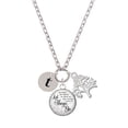 thumbnail image 1 of Delight Jewelry Silvertone Disc 1/2'' Initial - t - Let Things Go Fall Zoey Charm Necklace, 28", 1 of 4