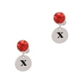 thumbnail image 1 of Delight Jewelry Silvertone Disc 1/2'' Initial - x - Red Crystal Clip on Earrings, 1 of 5