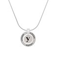 thumbnail image 1 of Delight Jewelry Silvertone Disc 1/2'' Initial - y - Laugh Ring Charm Necklace, 18", 1 of 4