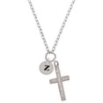 thumbnail image 1 of Delight Jewelry Silvertone Disc 1/2'' Initial - z - Everlasting Love Engraved Cross Zoey Necklace, 28", 1 of 4