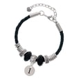 thumbnail image 1 of Delight Jewelry Silvertone Disc 1/2'' Number - 1 - Big Sister Celtic Knot Leather Bead Bracelet, 7"+2" Extender, 1 of 4