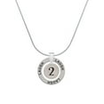 thumbnail image 1 of Delight Jewelry Silvertone Disc 1/2'' Number - 2 - Laugh Ring Charm Necklace, 18", 1 of 4