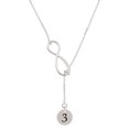 thumbnail image 1 of Delight Jewelry Silvertone Disc 1/2'' Number - 3 - Silver tone Elegant Infinity Lariat Necklace, 1 of 4