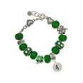 thumbnail image 1 of Delight Jewelry Silvertone Disc 1/2'' Number - 4 - Green Irish Luck Bead Charm Bracelet, 7.5", 1 of 4