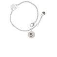 thumbnail image 1 of Delight Jewelry Silvertone Disc 1/2'' Number - 5 - Silver-tone Rose Link Chain Bracelet, 6.25"+1.75" Extender, 1 of 4