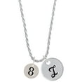 thumbnail image 1 of Delight Jewelry Silvertone Disc 1/2'' Number - 8 - Silvertone Script Initial Disc - I - Charm Necklace, 20"+3", 1 of 4
