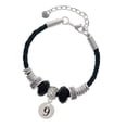 thumbnail image 1 of Delight Jewelry Silvertone Disc 1/2'' Number - 9 - Godmother Celtic Knot Leather Bead Bracelet, 7"+2" Extender, 1 of 4