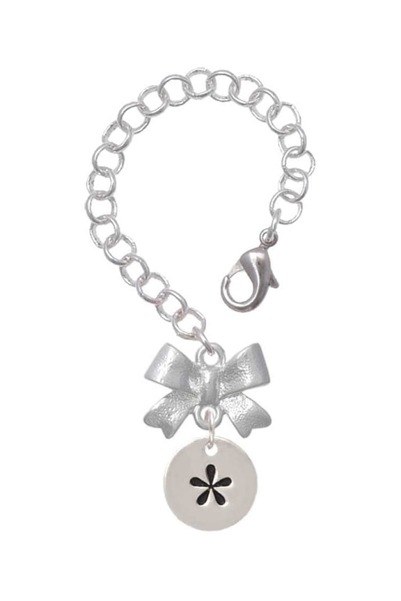 Silvertone Disc 1/2'' - Symbol - Asterisk - * - Silvertone Bow Charm Accessory for Tumblers and Thermal Cups