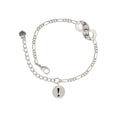 thumbnail image 1 of Delight Jewelry Silvertone Disc 1/2'' - Symbol - Exclamation Point - ! - Silver-tone Paw Infinity Link Chain Bracelet, 6"+2" Extender, 1 of 3