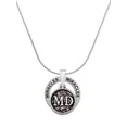 thumbnail image 1 of Delight Jewelry Silvertone Doctor Caduceus Seal - MD Miracles Ring Charm Necklace, 18", 1 of 4