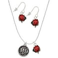 thumbnail image 1 of Delight Jewelry Silvertone Doctor Caduceus Seal - MD Red Lucky Ladybug Necklace and Dangle Earrings Set, 1 of 6