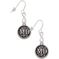 thumbnail image 1 of Delight Jewelry Silvertone Doctor Caduceus Seal - MD Silver tone Infinity French Earrings, 1 of 4
