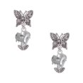 thumbnail image 1 of Delight Jewelry Silvertone Dolphins Spinner Silvertone Antiqued Butterfly Post Earrings, 1 of 4