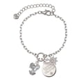 thumbnail image 1 of Delight Jewelry Silvertone Dolphins Spinner Silvertone Discover Dream Explore Zoey Charm Bracelet, 6.5+2" Extender, 1 of 4