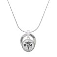thumbnail image 1 of Delight Jewelry Silvertone Domed Black BSM Hero Ring Charm Necklace, 18", 1 of 4