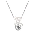 thumbnail image 1 of Delight Jewelry Silvertone Domed Black CMA Silvertone Dream Big Pendant Necklace, 25", 1 of 4