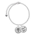 thumbnail image 1 of Delight Jewelry Silvertone Domed Black CRNA - Domed Thank You Charm Bracelet, 6"+2", 1 of 5
