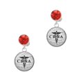 thumbnail image 1 of Delight Jewelry Silvertone Domed Black CRNA Red Crystal Clip on Earrings, 1 of 5