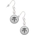 thumbnail image 1 of Delight Jewelry Silvertone Domed Black DA Silver tone Infinity French Earrings, 1 of 4