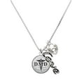 thumbnail image 1 of Delight Jewelry Silvertone Domed Black DMD - Love and Lock Charm Necklace, 18"+1", 1 of 4