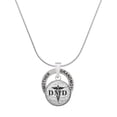 thumbnail image 1 of Delight Jewelry Silvertone Domed Black DMD Silvertone Grandmother Ring Charm Necklace, 18", 1 of 4