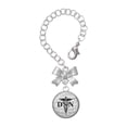 thumbnail image 1 of Delight Jewelry Silvertone Domed Black DSN - Silvertone Bow Charm Accessory for Tumblers and Thermal Cups, 1 of 4