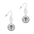 thumbnail image 1 of Delight Jewelry Silvertone Domed Black LMT Silvertone Leaf French Earrings, 1 of 5