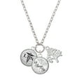 thumbnail image 1 of Delight Jewelry Silvertone Domed Black LPN Let Things Go Fall Zoey Charm Necklace, 28", 1 of 4